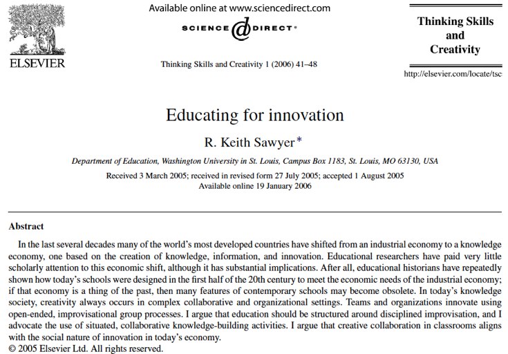 EDUCATING FOR INNOVATION